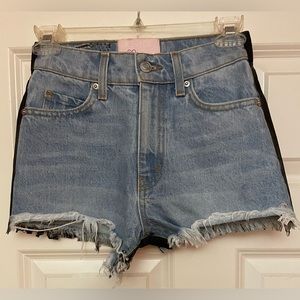 Revice Denim Shorts with leather size 24